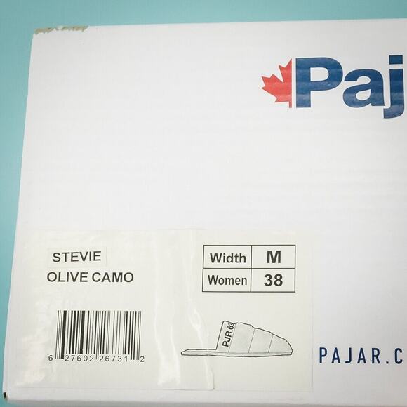 Pajar Canada 38 Size 7 US Stevie Green Camo Print Padded Lined Slip On Slippers - Picture 6 of 6